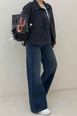 مانتو جین کاغذی پایین هلال TR