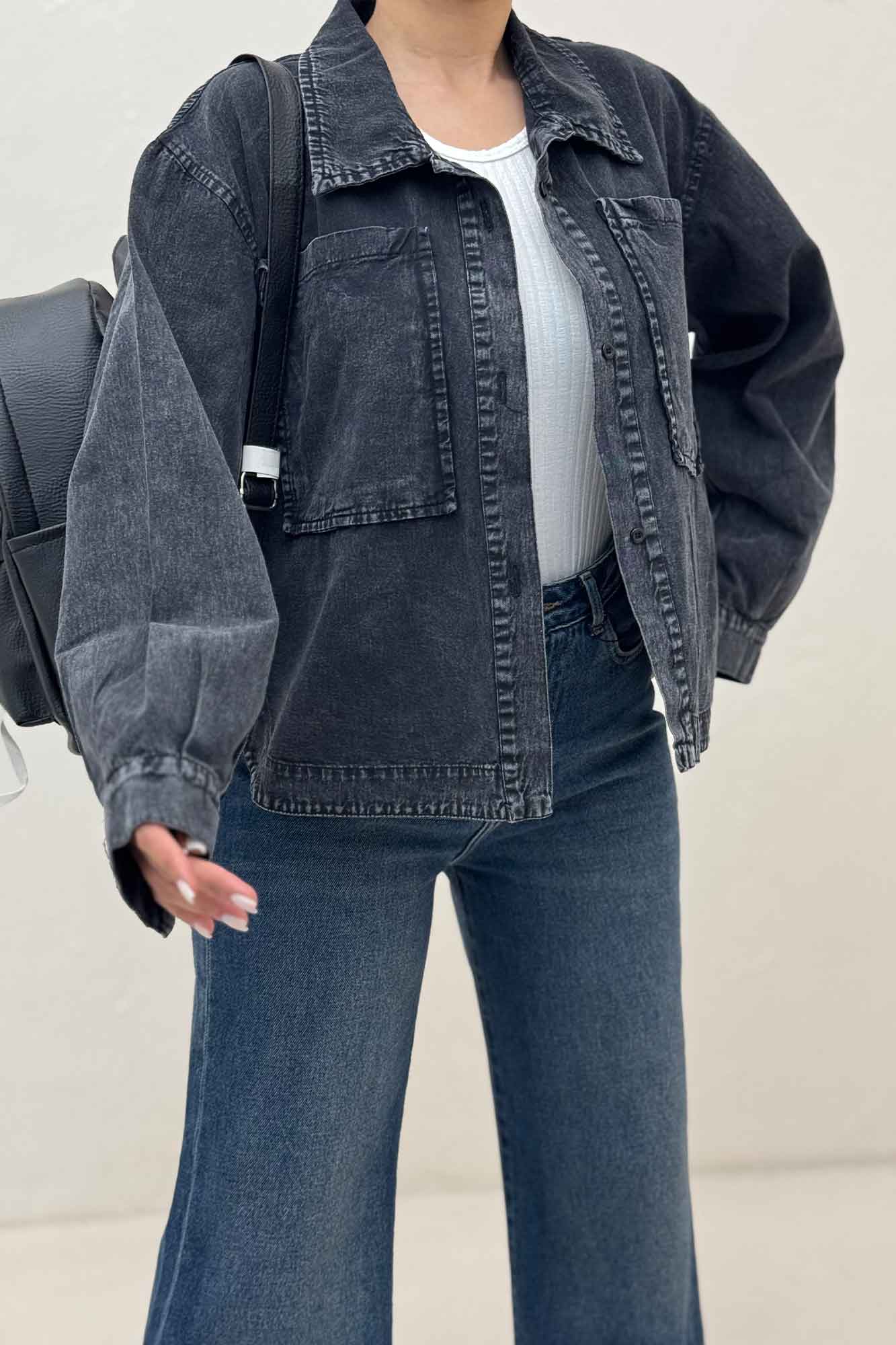 مانتو جین کاغذی پایین هلال TR