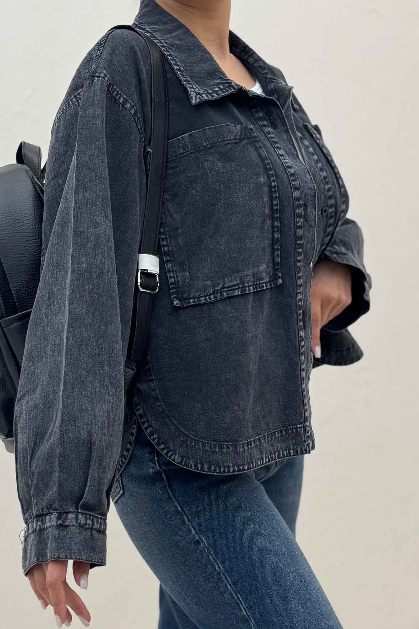 مانتو جین کاغذی پایین هلال TR