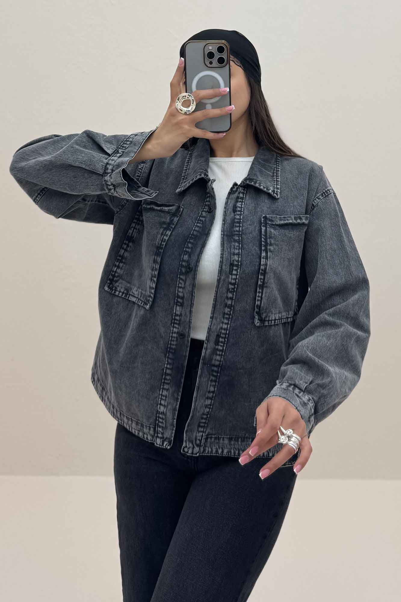 مانتو جین کاغذی پایین هلال TR