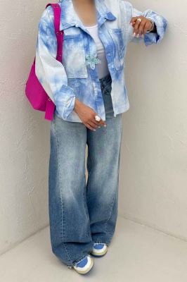 مانتو کتان آبرنگی پایین هلال TR