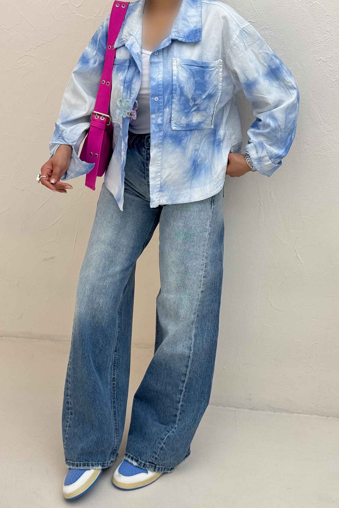 مانتو کتان آبرنگی پایین هلال TR