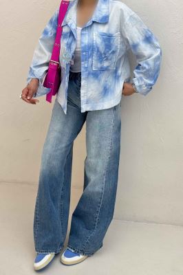 مانتو کتان آبرنگی پایین هلال TR