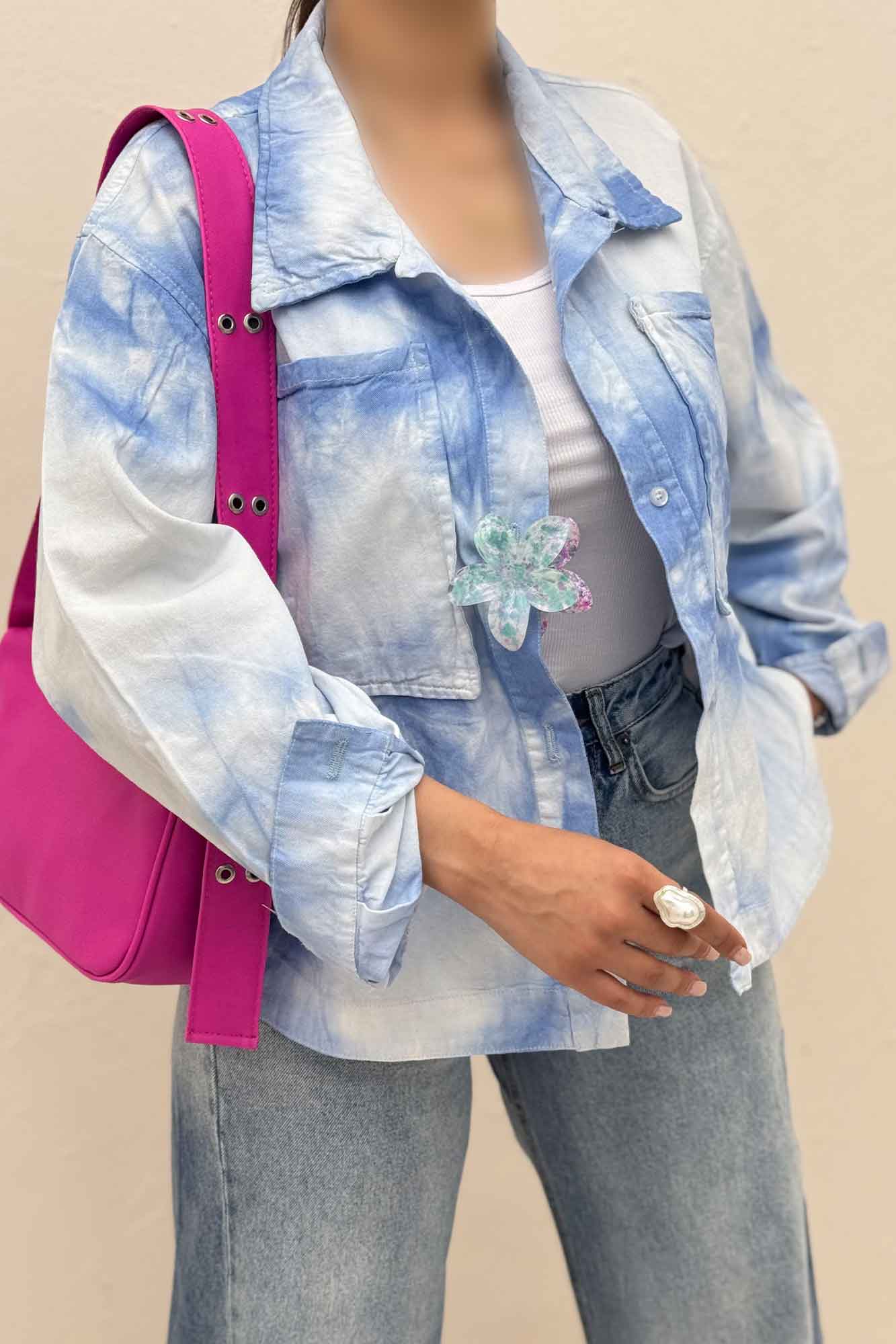 مانتو کتان آبرنگی پایین هلال TR