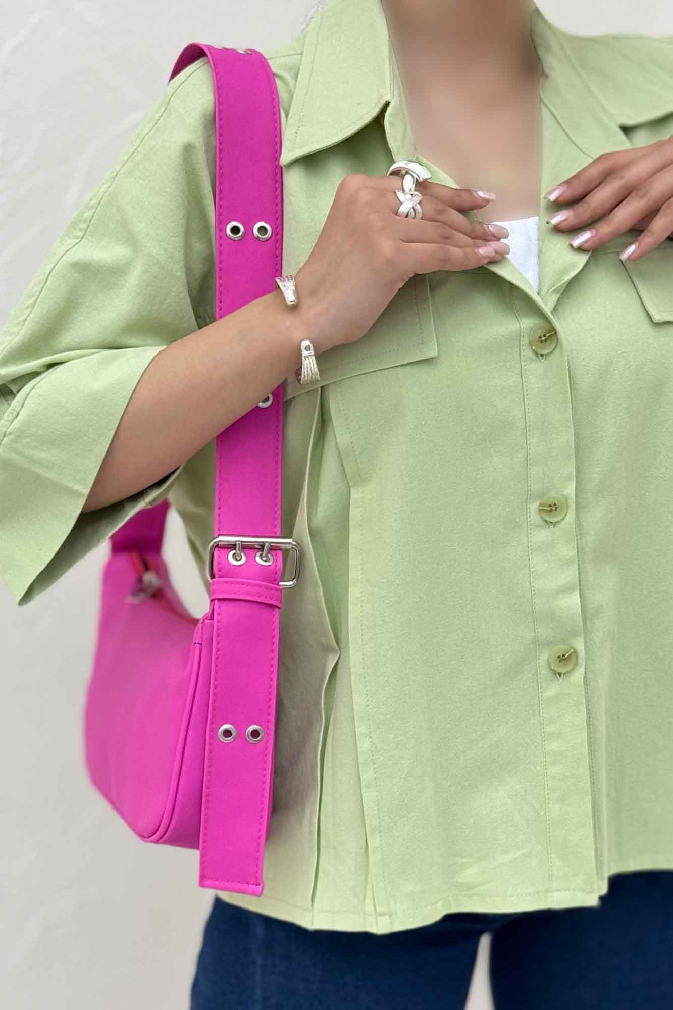 کت لینن آستین سه رب جلو پیله 