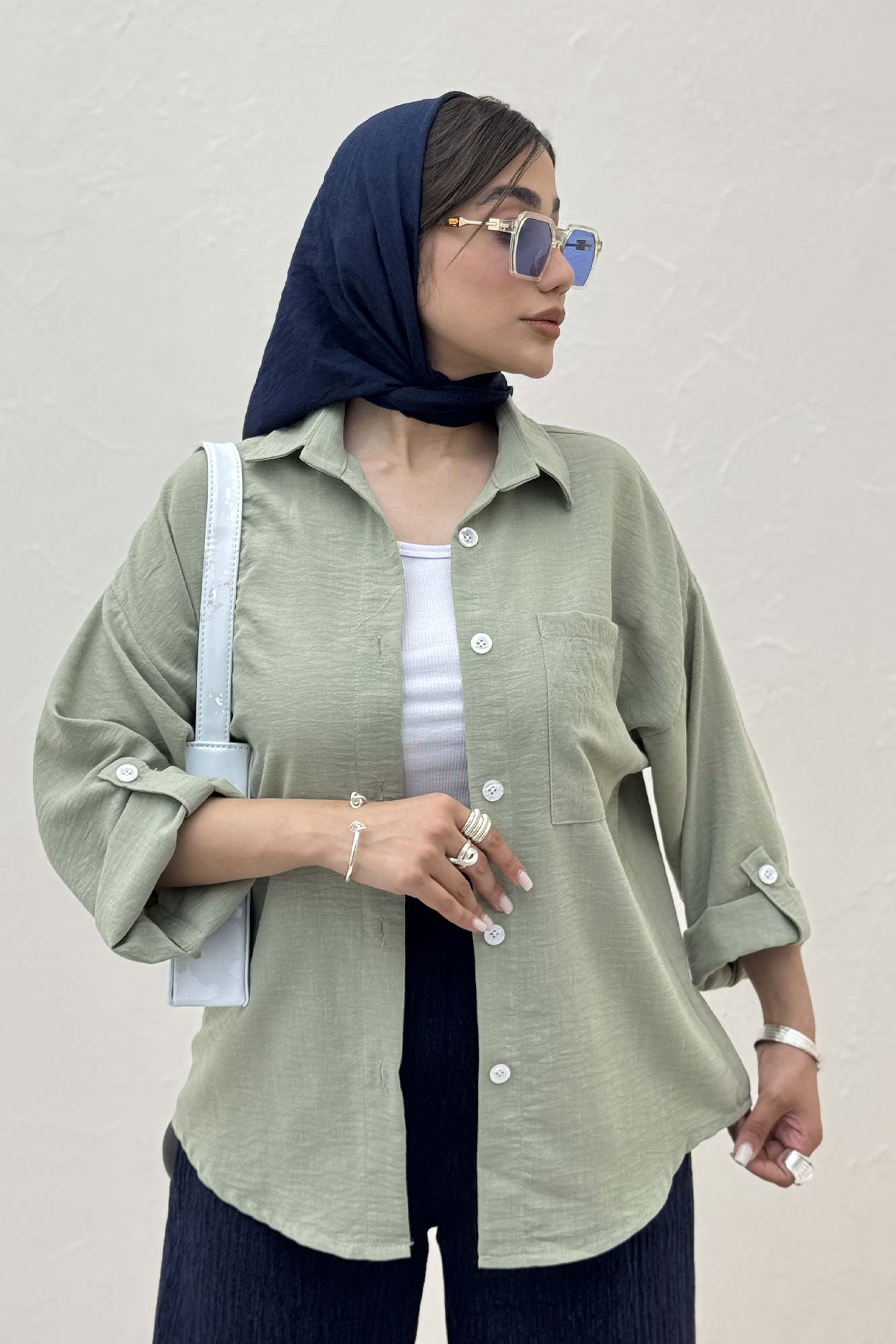 شومیز مانتویی لینن زارا پاگن دار