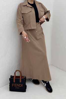 ست کت و دامن لینن آداک