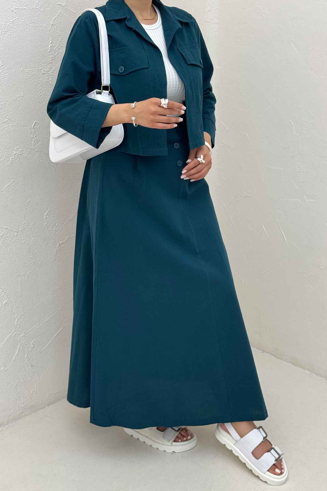 ست کت و دامن لینن آداک