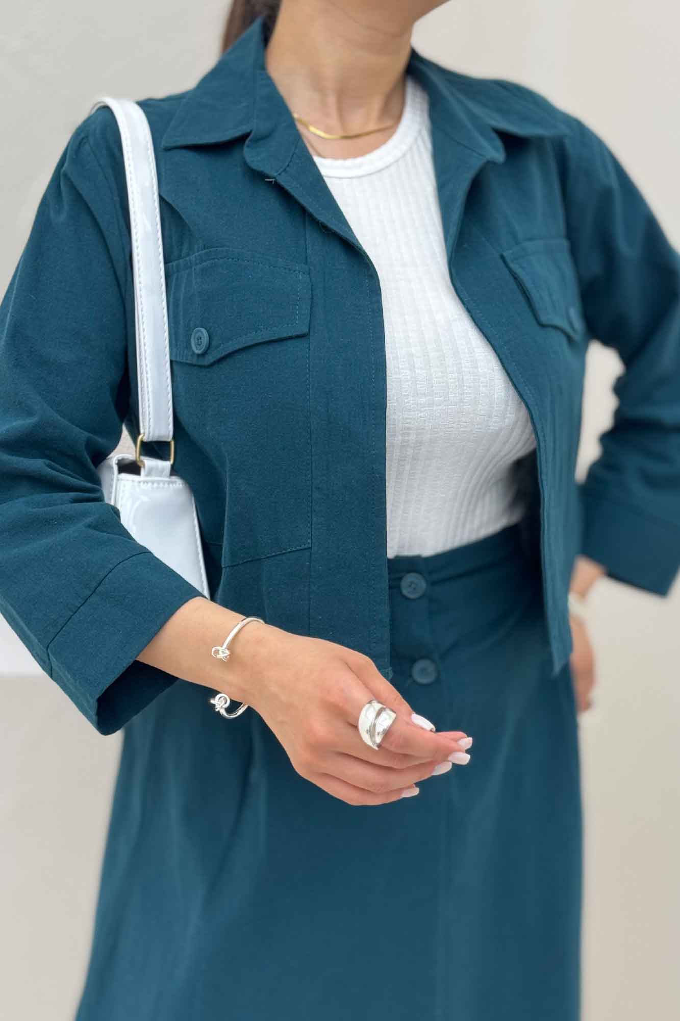 ست کت و دامن لینن آداک