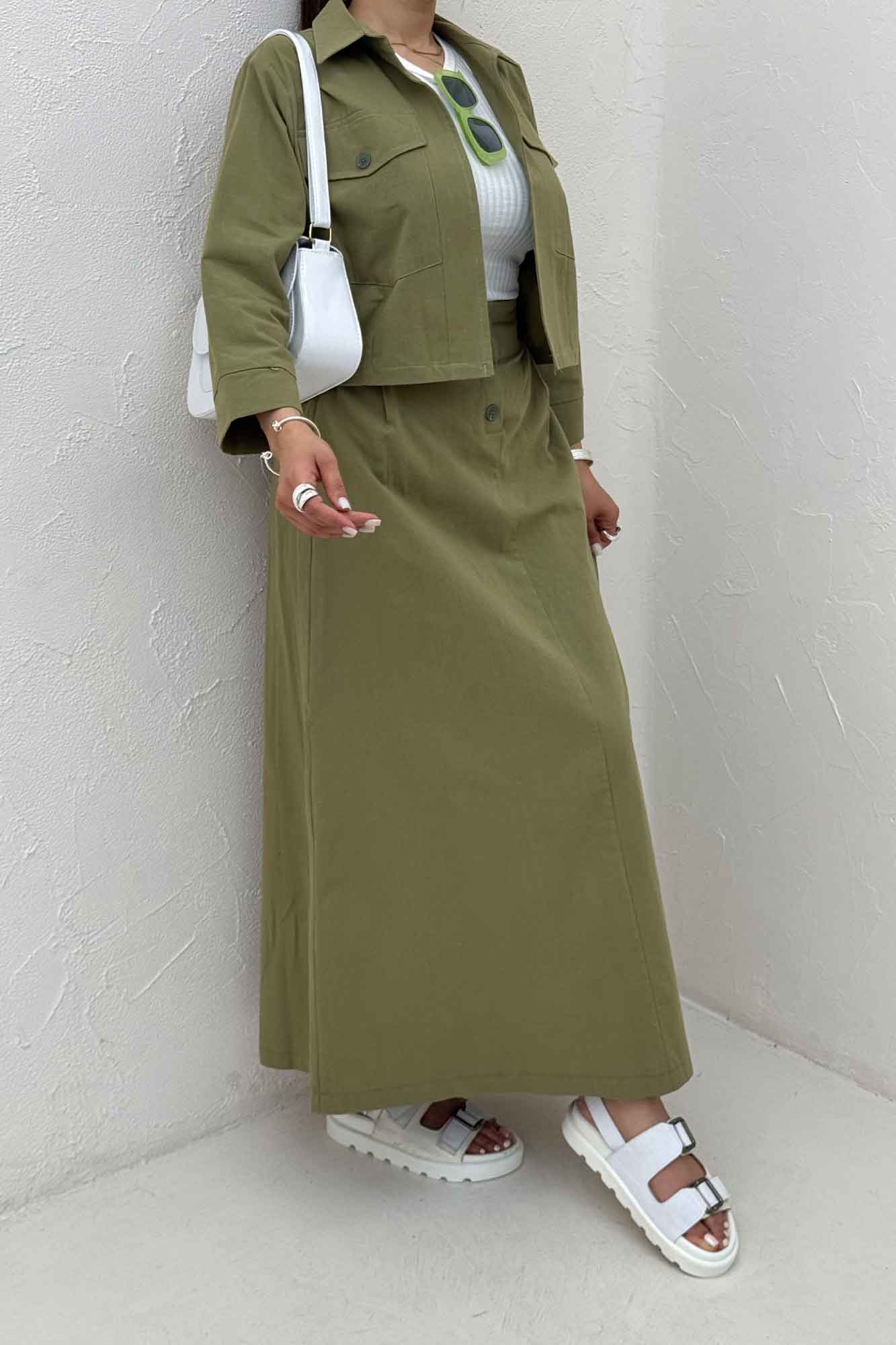 ست کت و دامن لینن آداک