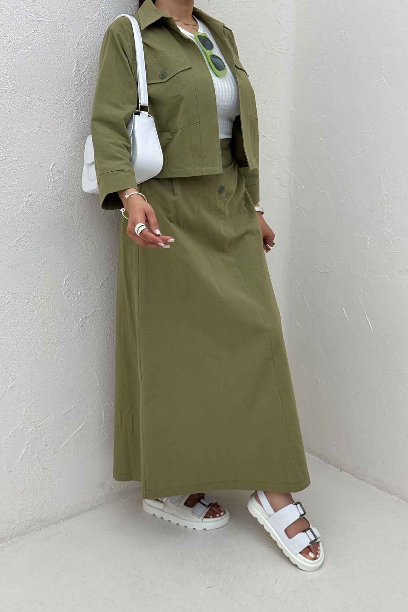 ست کت و دامن لینن آداک