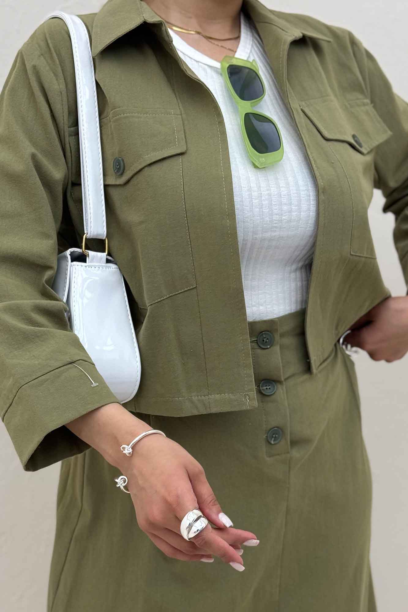 ست کت و دامن لینن آداک