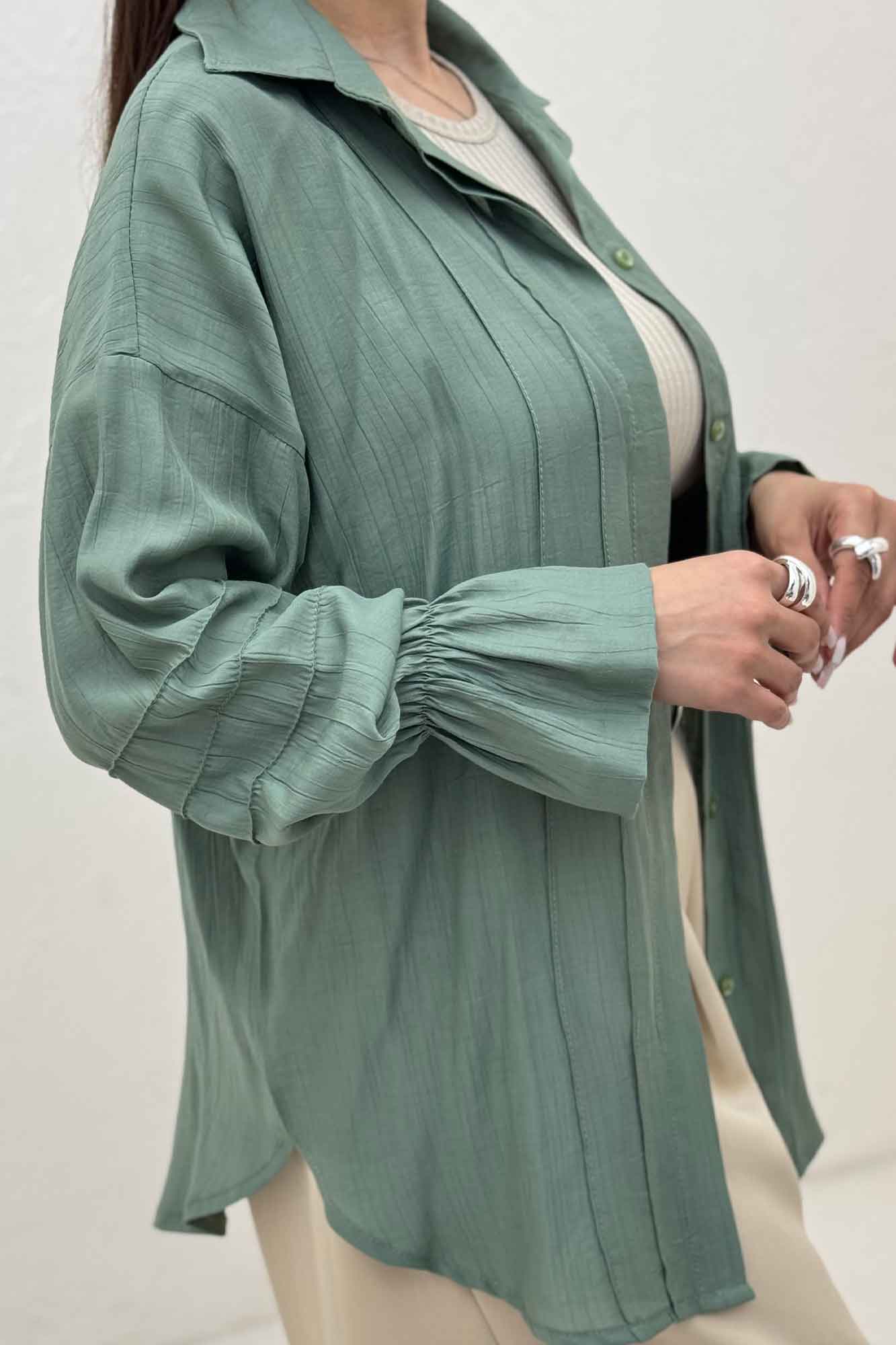 شومیز مانتویی زارا کریشه سر آستین کش