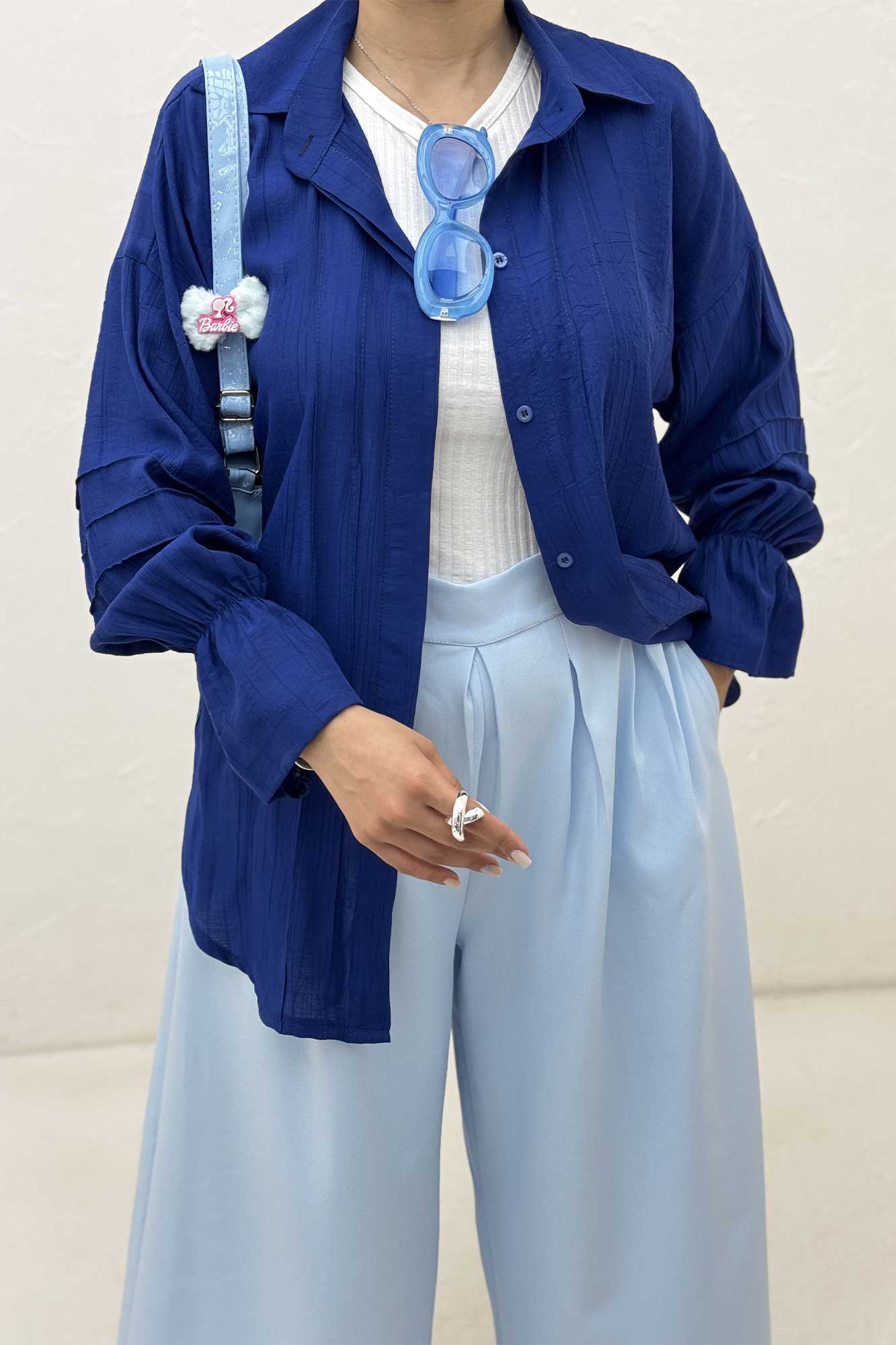 شومیز مانتویی زارا کریشه سر آستین کش