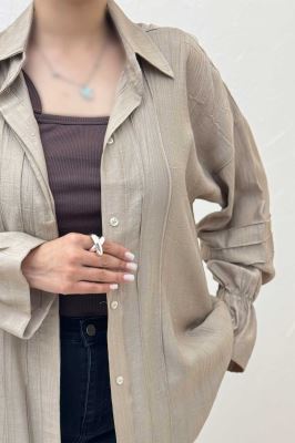 شومیز مانتویی زارا کریشه سر آستین کش