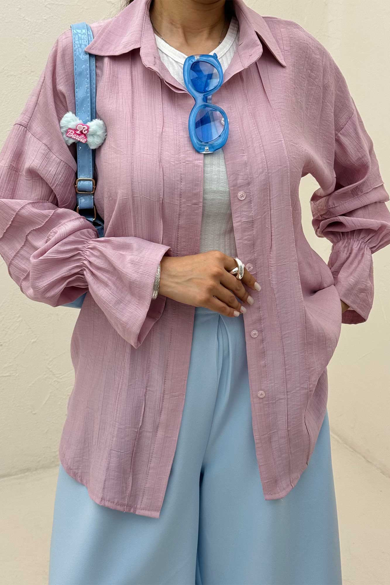 شومیز مانتویی زارا کریشه سر آستین کش