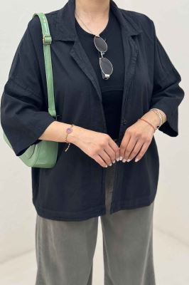 مانتو لینن آستین سه رب یقه شکاری TR