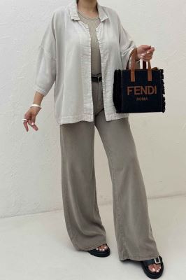 مانتو سیلک یقه شکاری TR