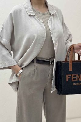 مانتو سیلک یقه شکاری TR