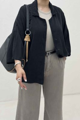 مانتو سیلک یقه شکاری TR