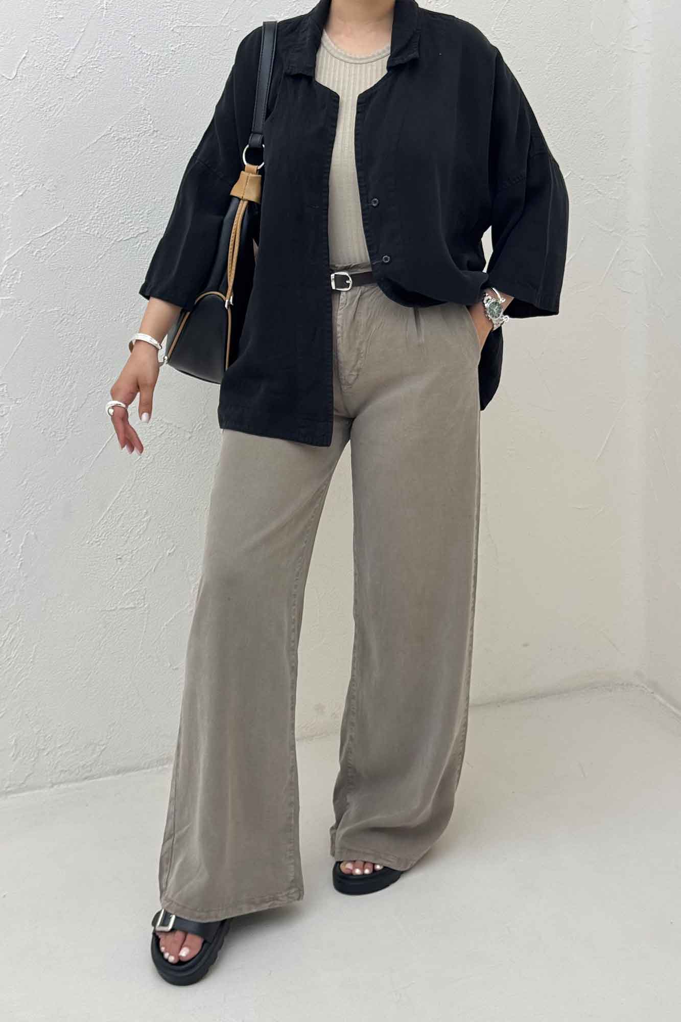 مانتو سیلک یقه شکاری TR