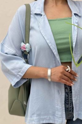 مانتو سیلک یقه شکاری TR