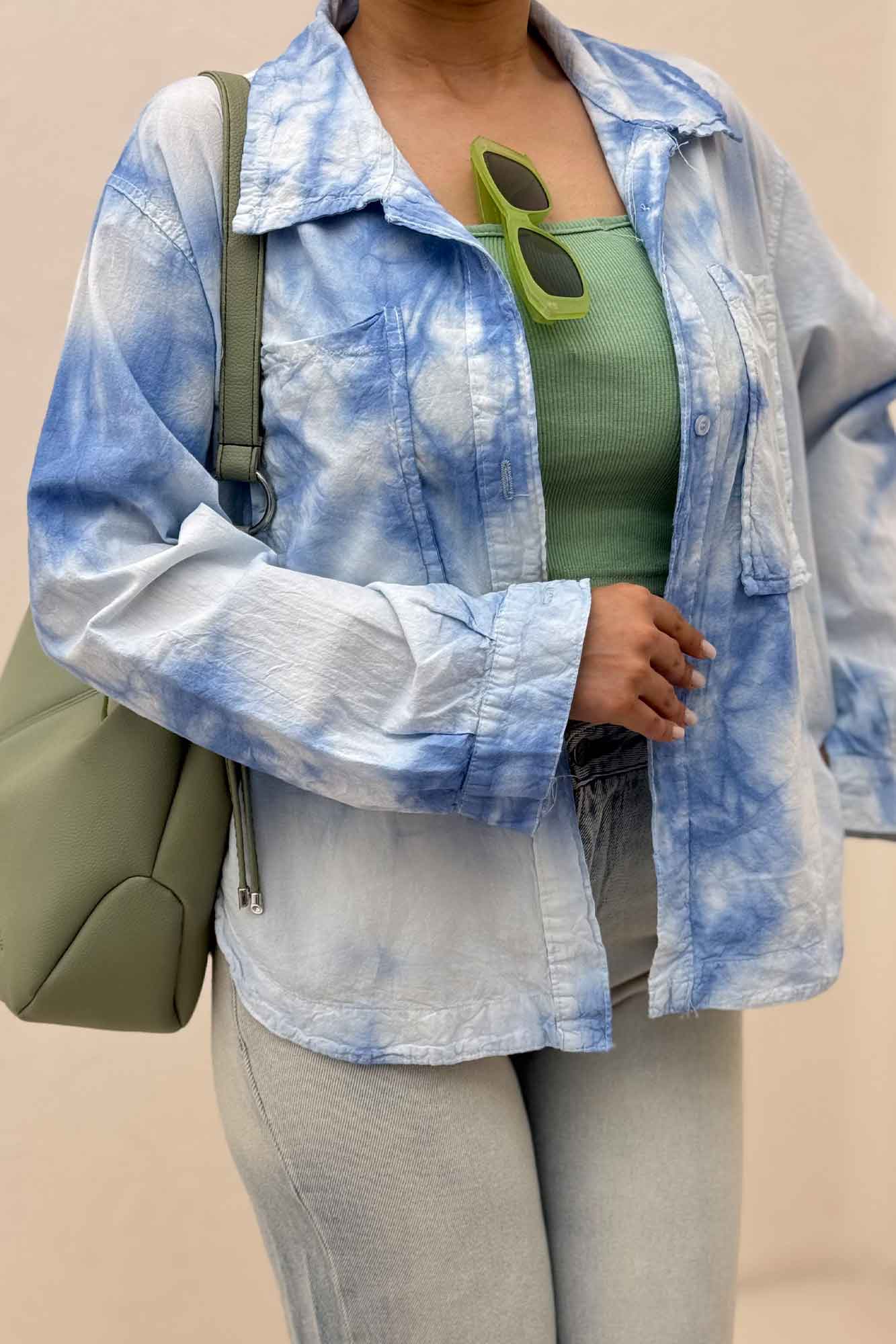 مانتو لینن پایین هلال دو جیب TR (آبرنگی)