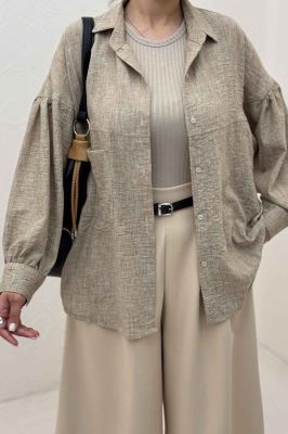 شومیز مانتویی شانتون زارا پشت چین تک جیب