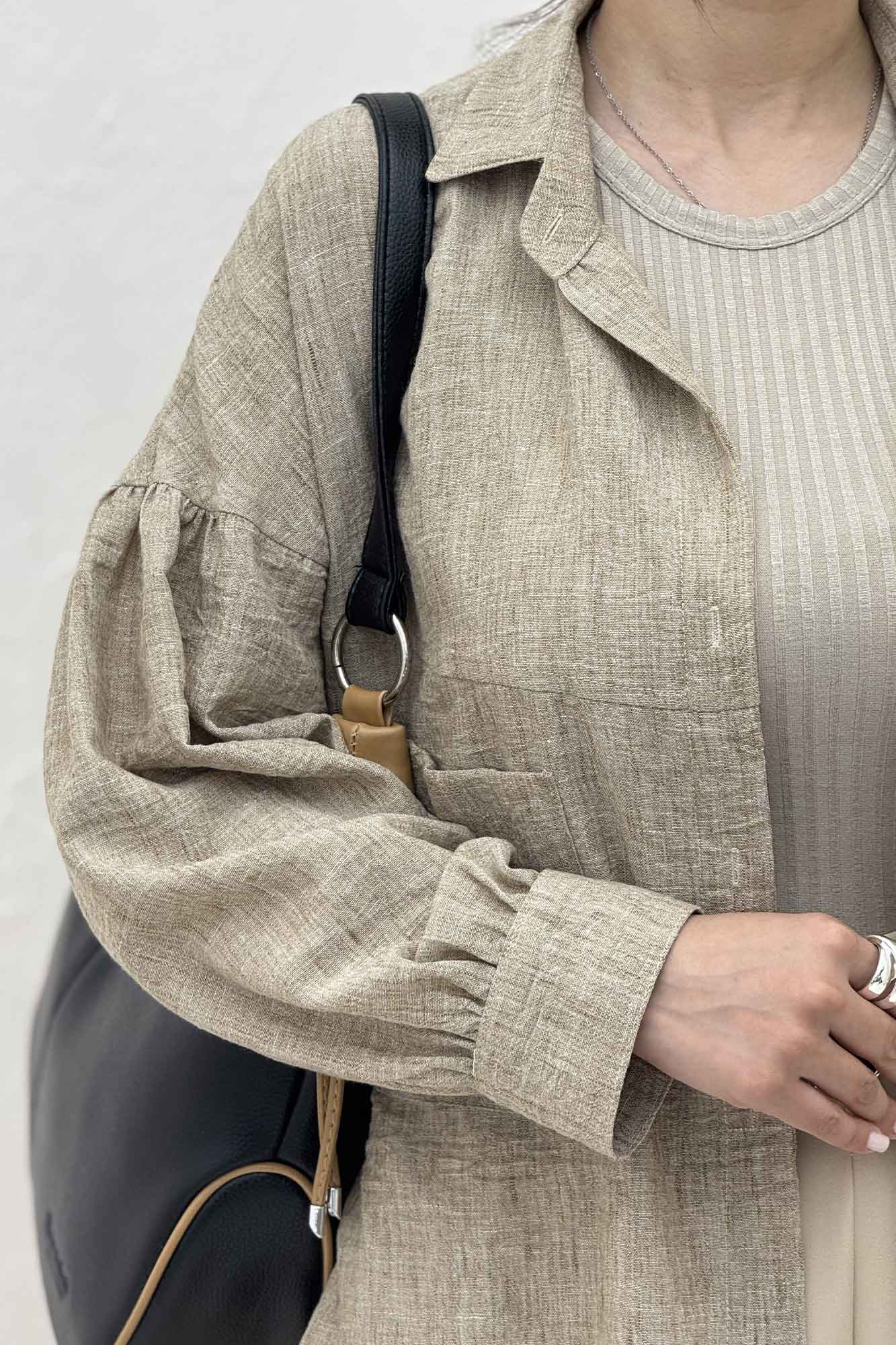 شومیز مانتویی شانتون زارا پشت چین تک جیب