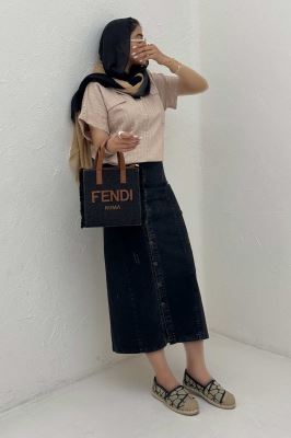 بلوز parry راه راه آستین کوتاه یقه هفت