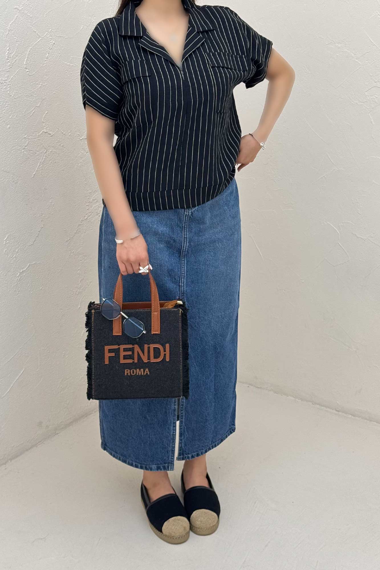 بلوز parry راه راه آستین کوتاه یقه هفت