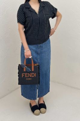 بلوز parry راه راه آستین کوتاه یقه هفت