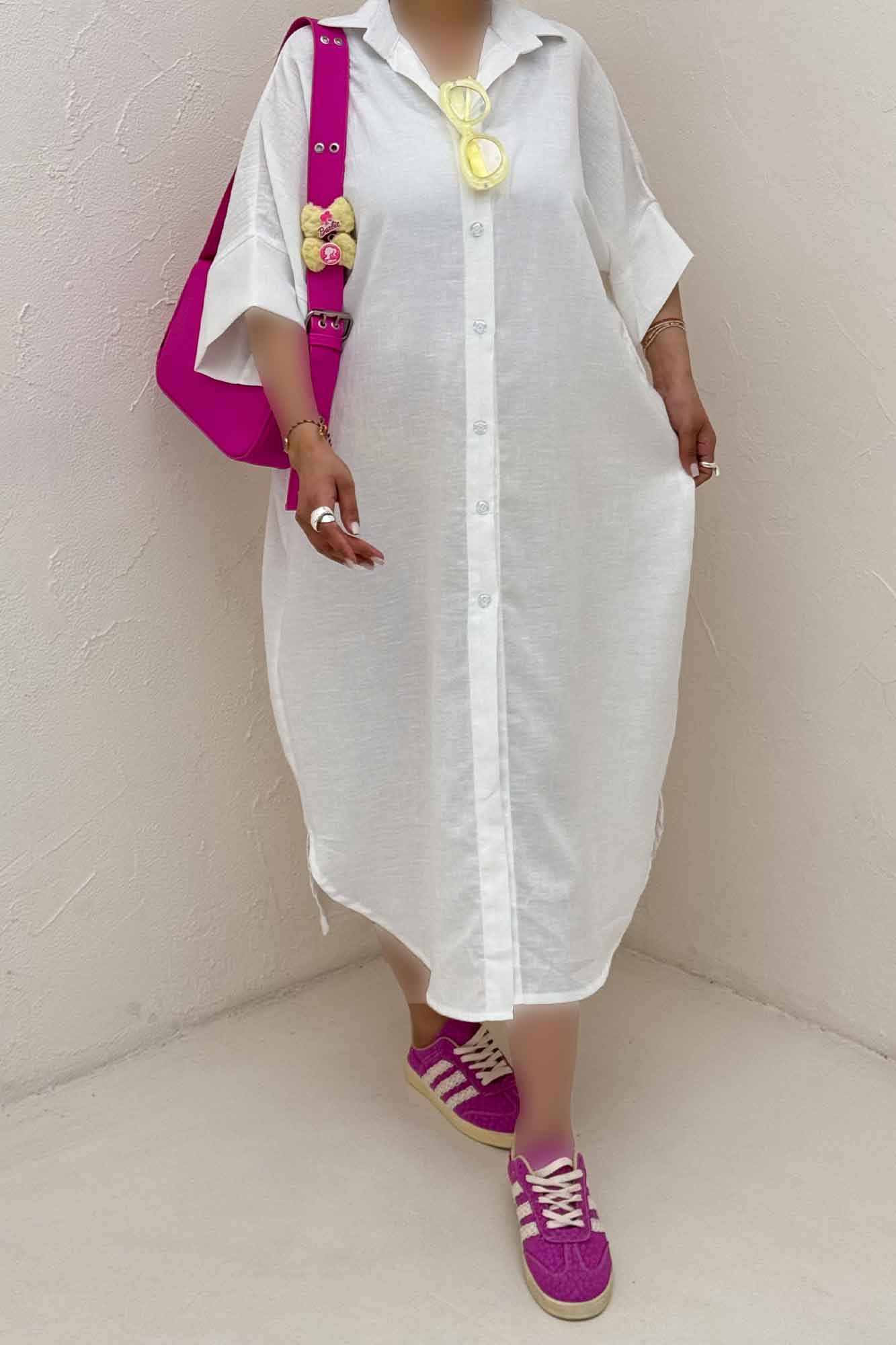 مانتو بلند لینن زارا جلو دکمه 