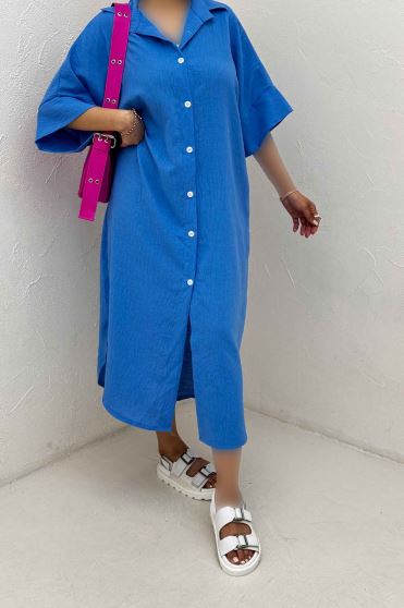 مانتو بلند لینن زارا جلو دکمه
