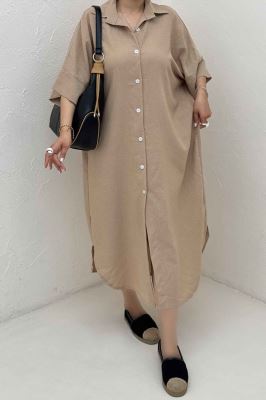 مانتو بلند لینن زارا جلو دکمه 