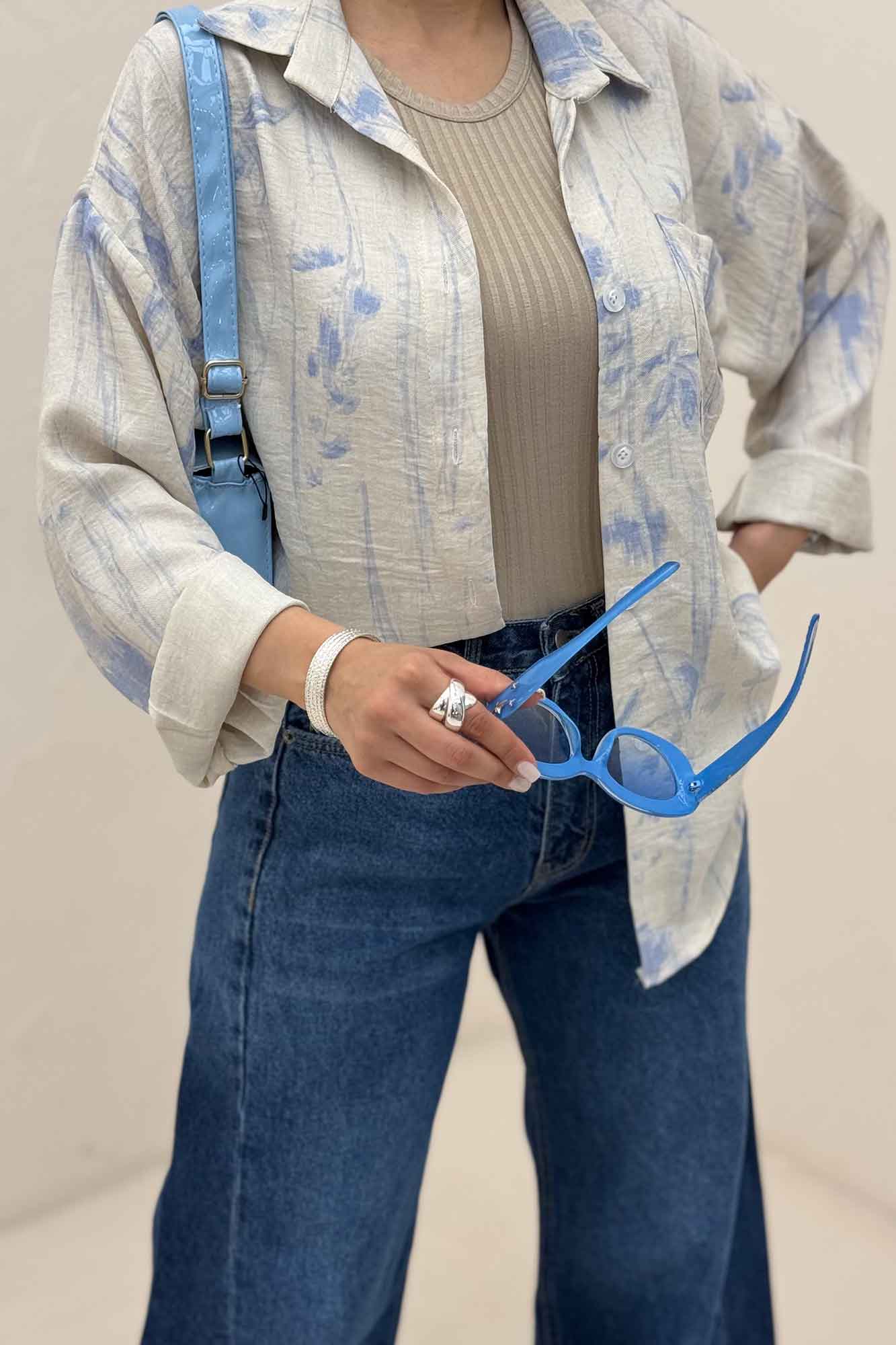 شومیز پرینتی طرح شاخ و برگ