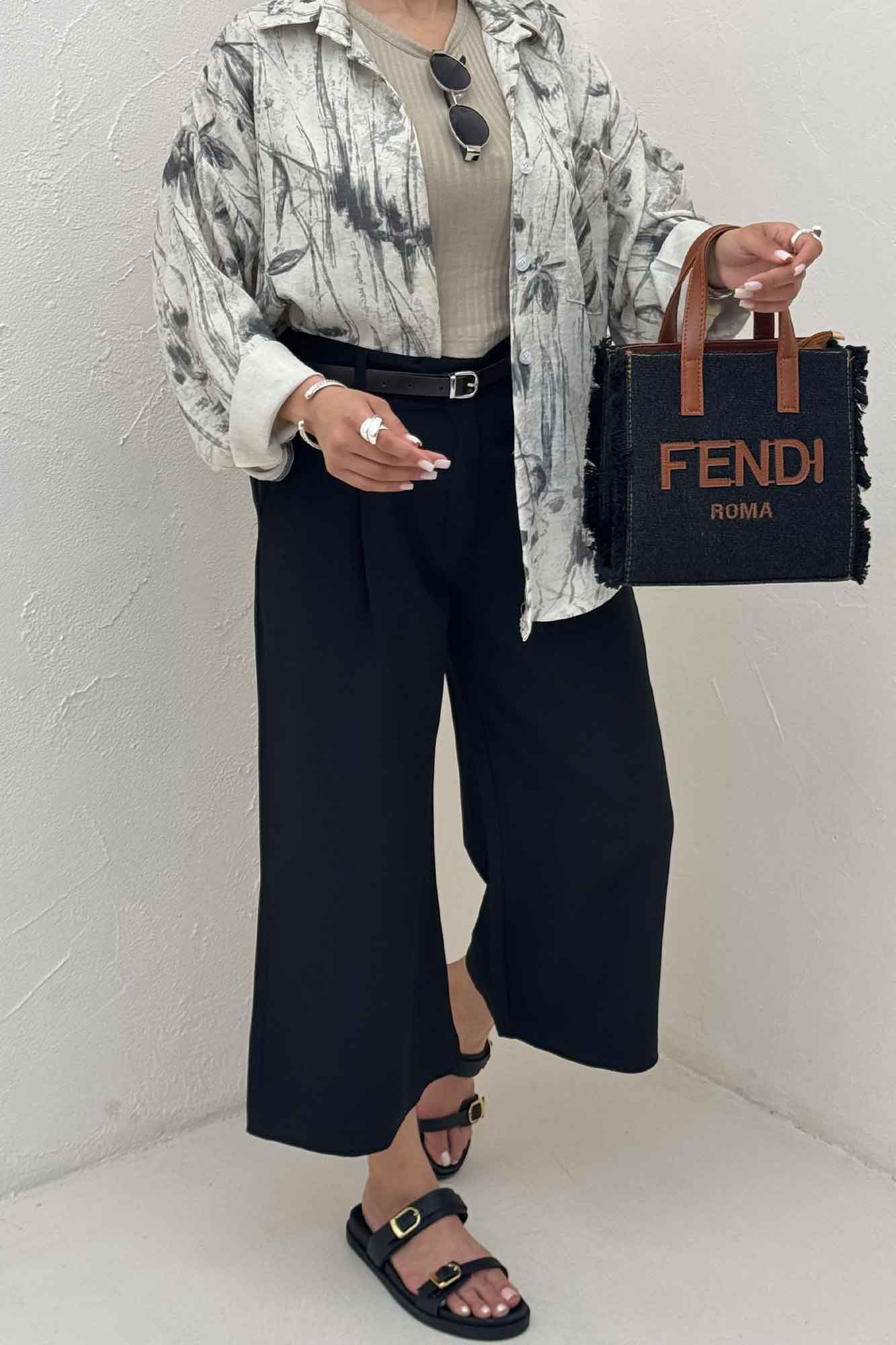 شومیز پرینتی طرح شاخ و برگ