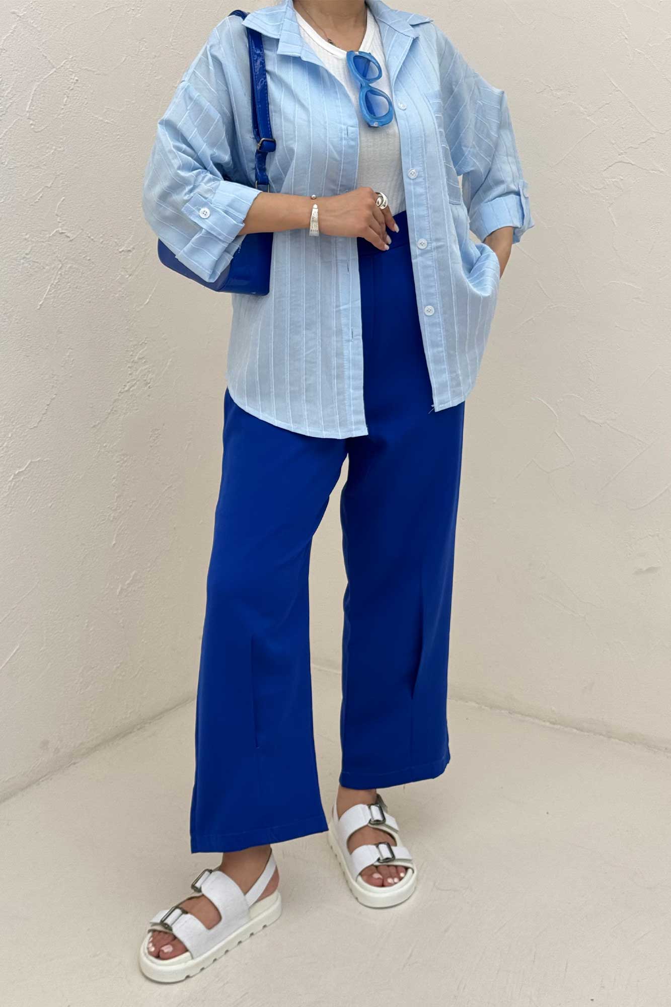 شومیز پری راه راه ژاکارد 