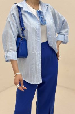 شومیز پری راه راه ژاکارد 