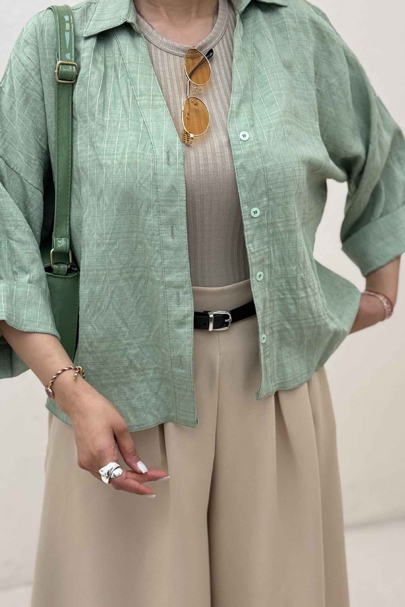 شومیز parry راه راه پشت بلند