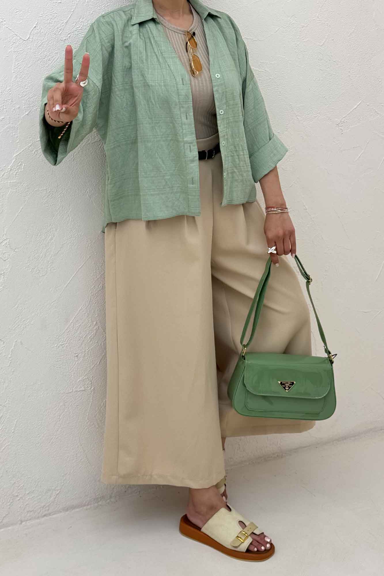 شومیز parry راه راه پشت بلند