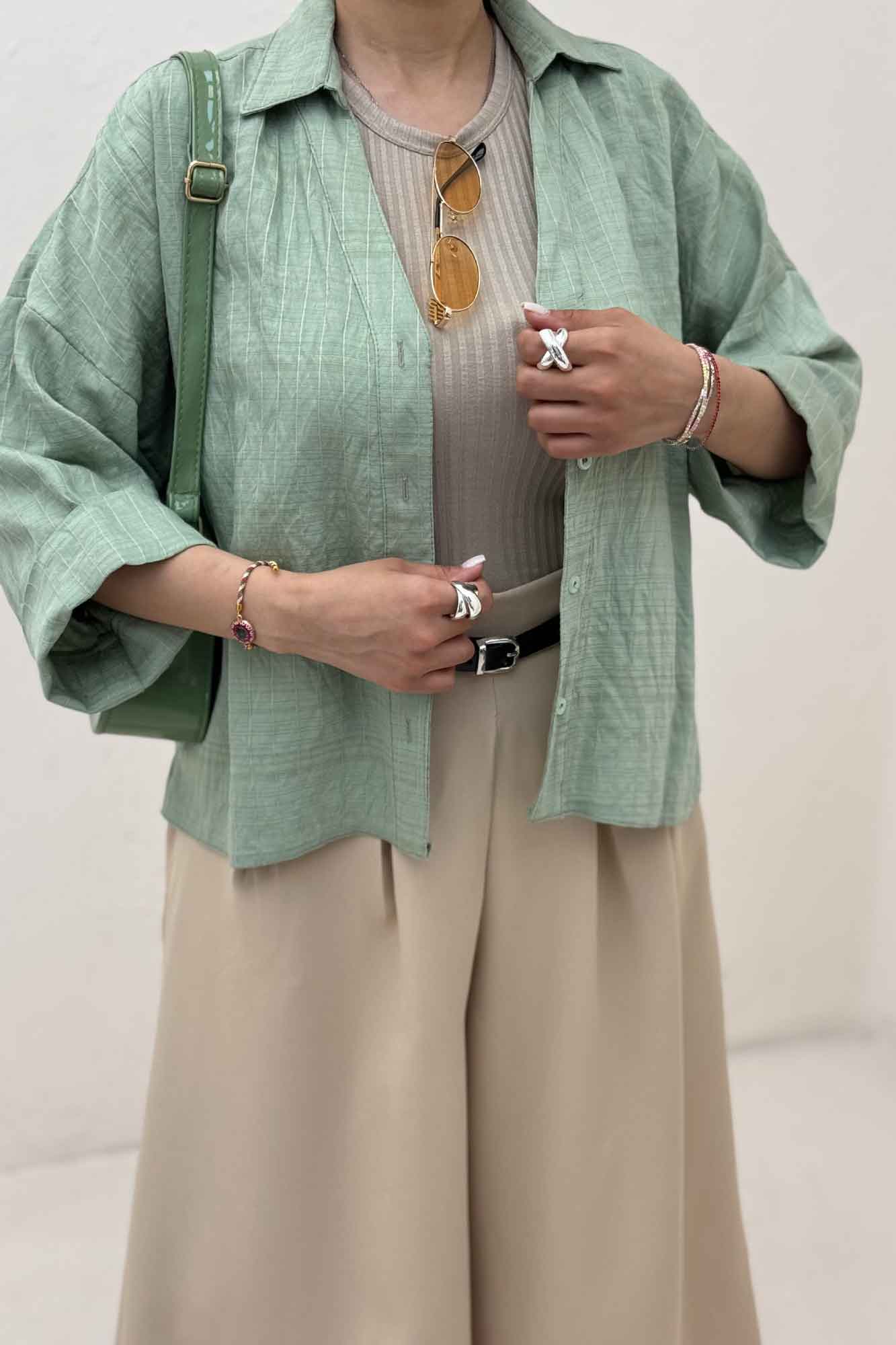 شومیز parry راه راه پشت بلند