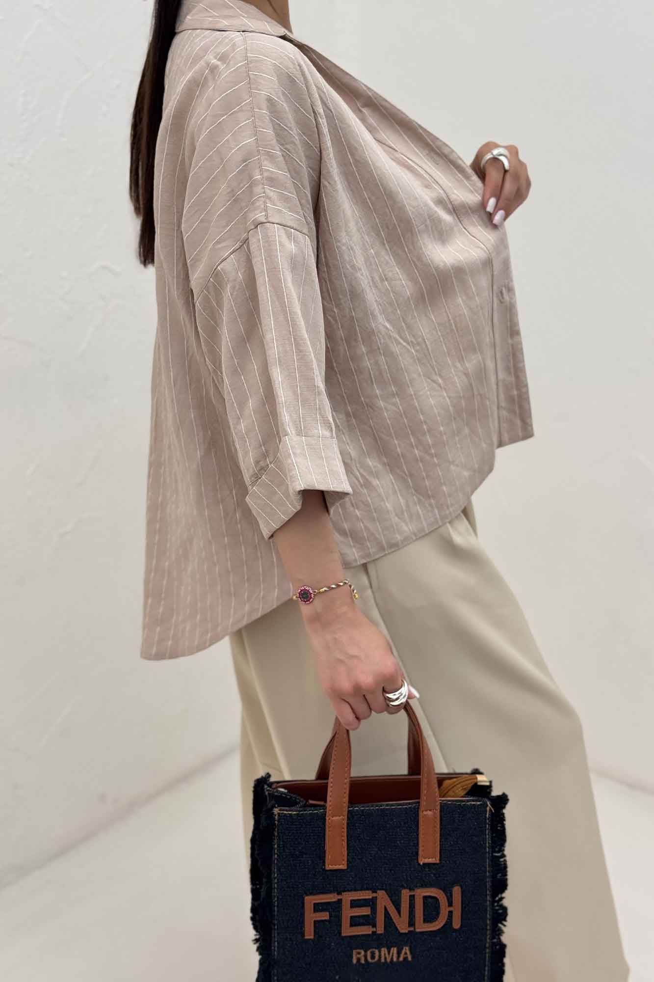 شومیز parry راه راه پشت بلند