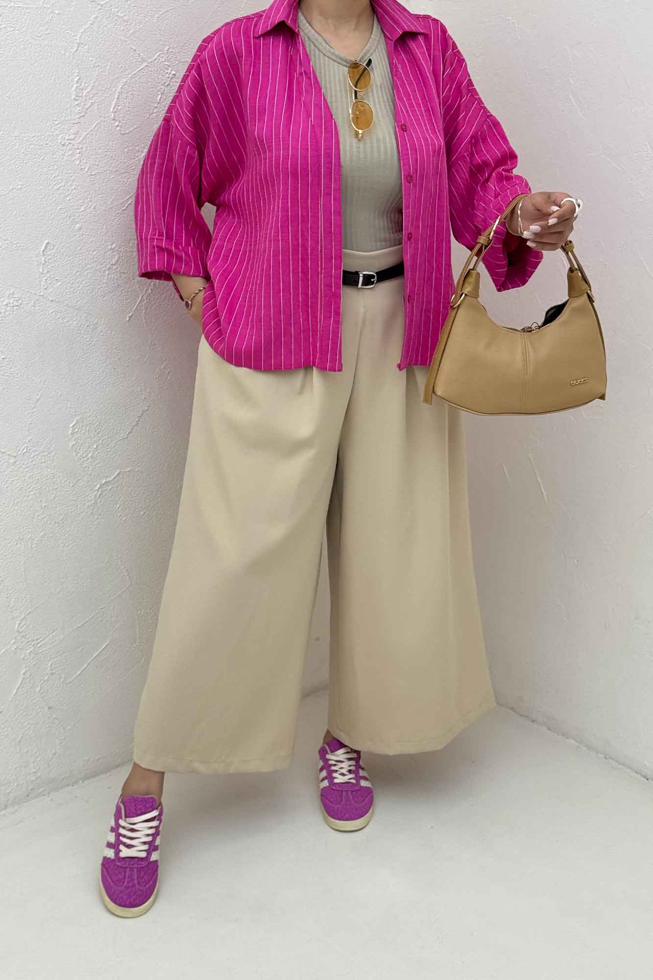 شومیز parry راه راه پشت بلند