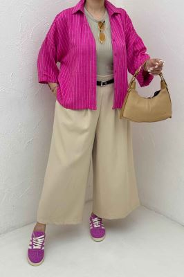 شومیز parry راه راه پشت بلند