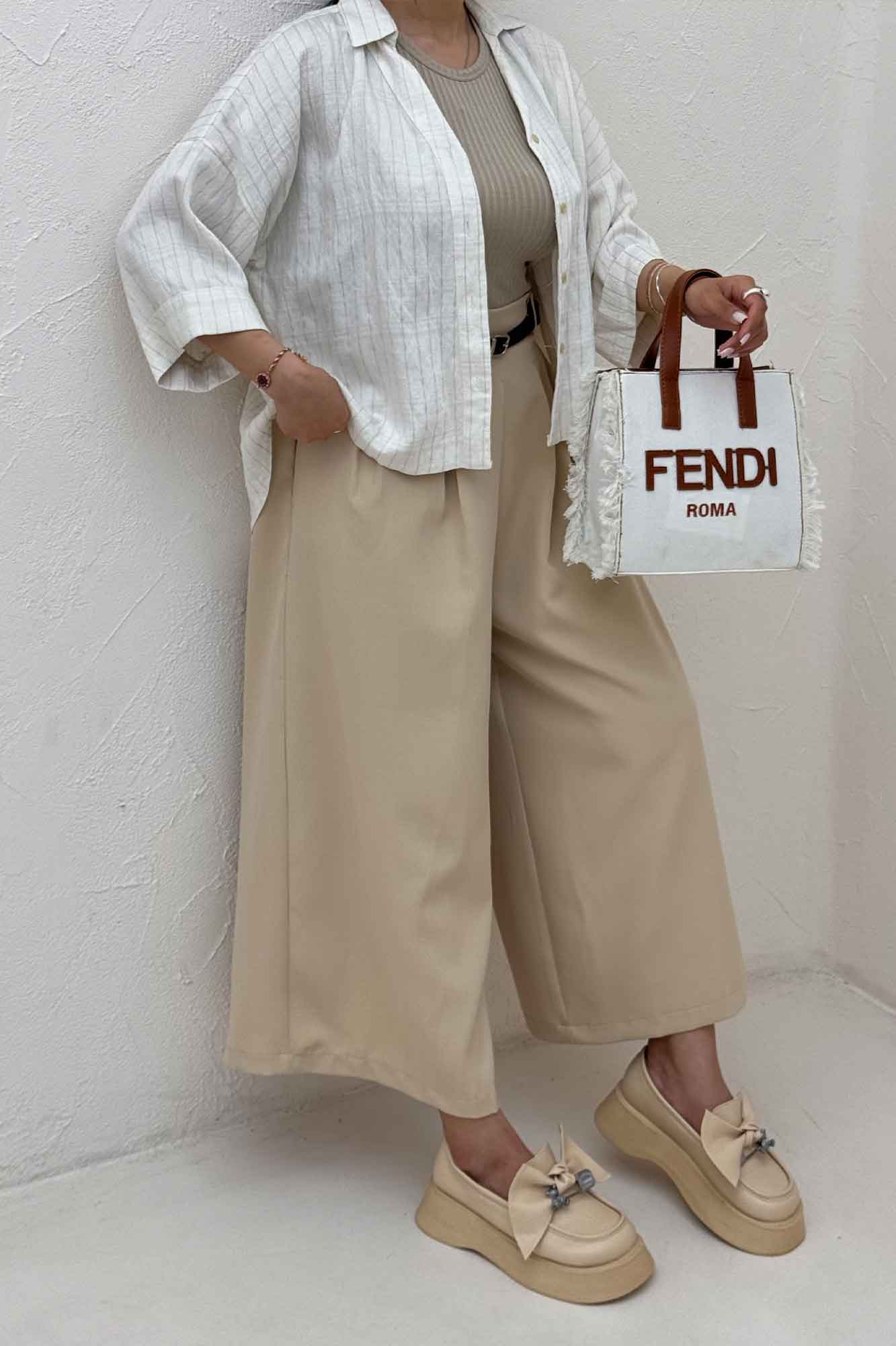 شومیز parry راه راه پشت بلند