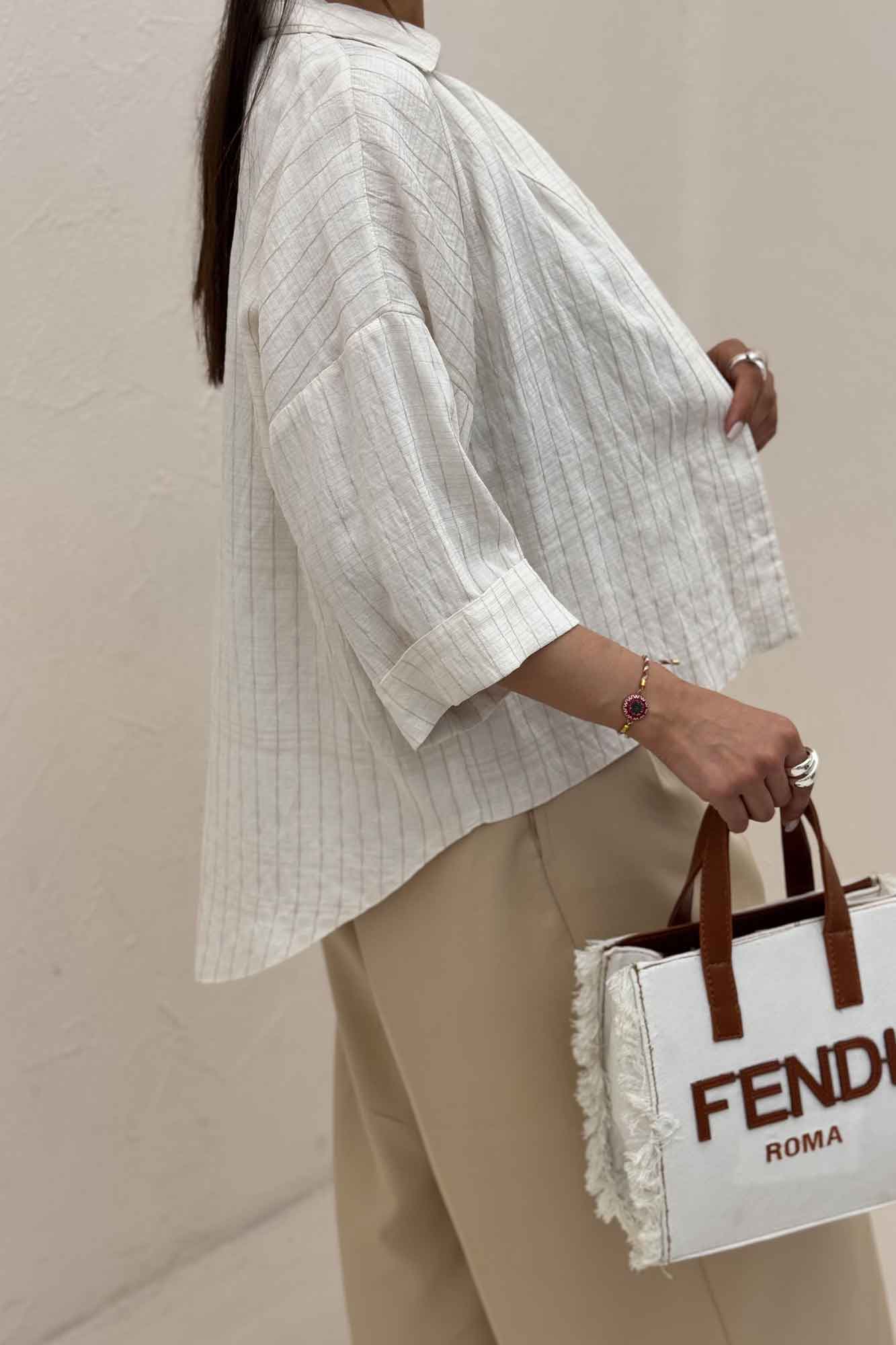 شومیز parry راه راه پشت بلند