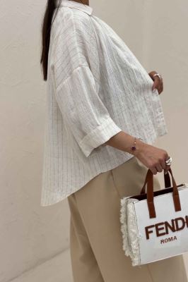 شومیز parry راه راه پشت بلند