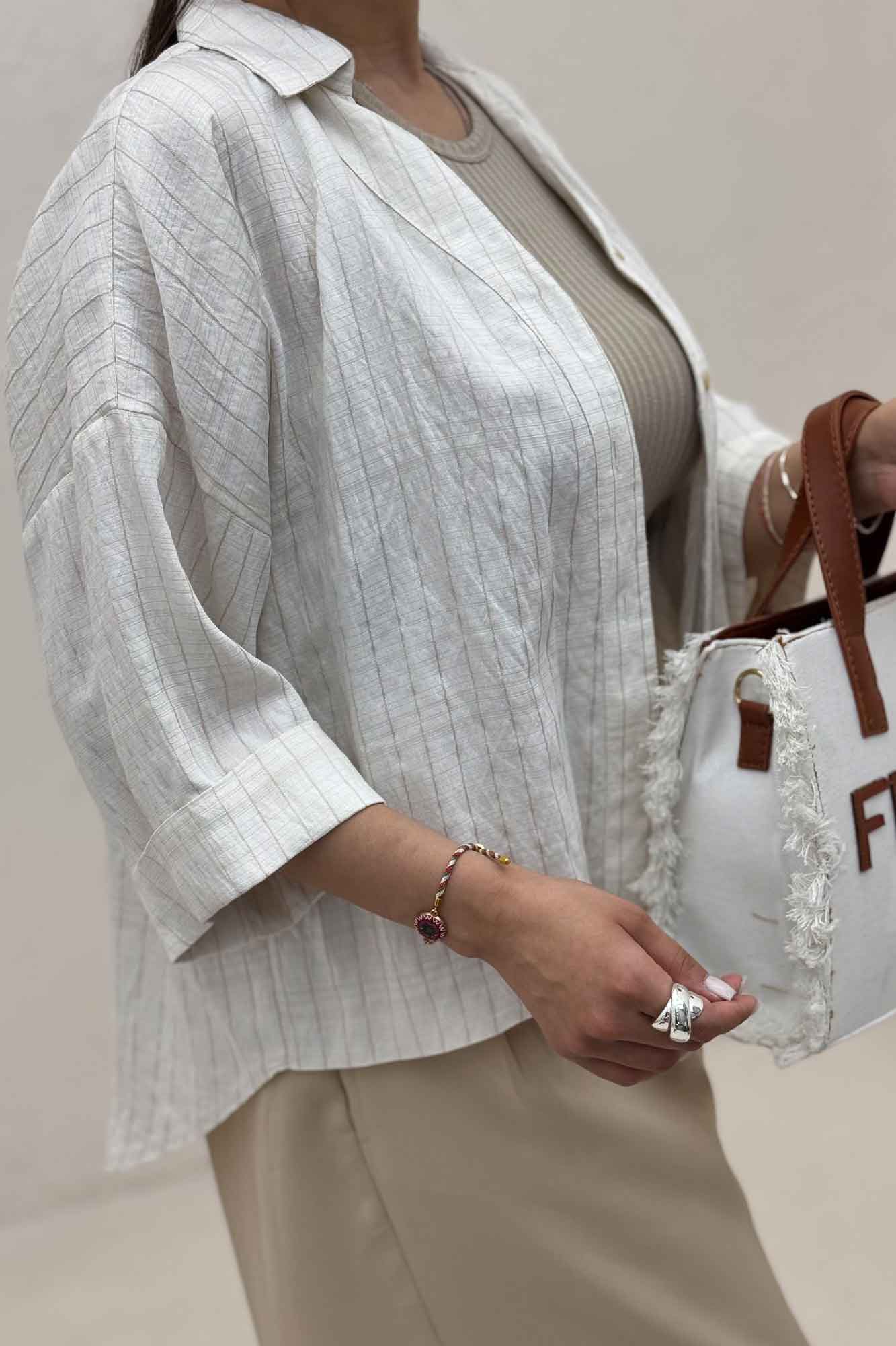 شومیز parry راه راه پشت بلند