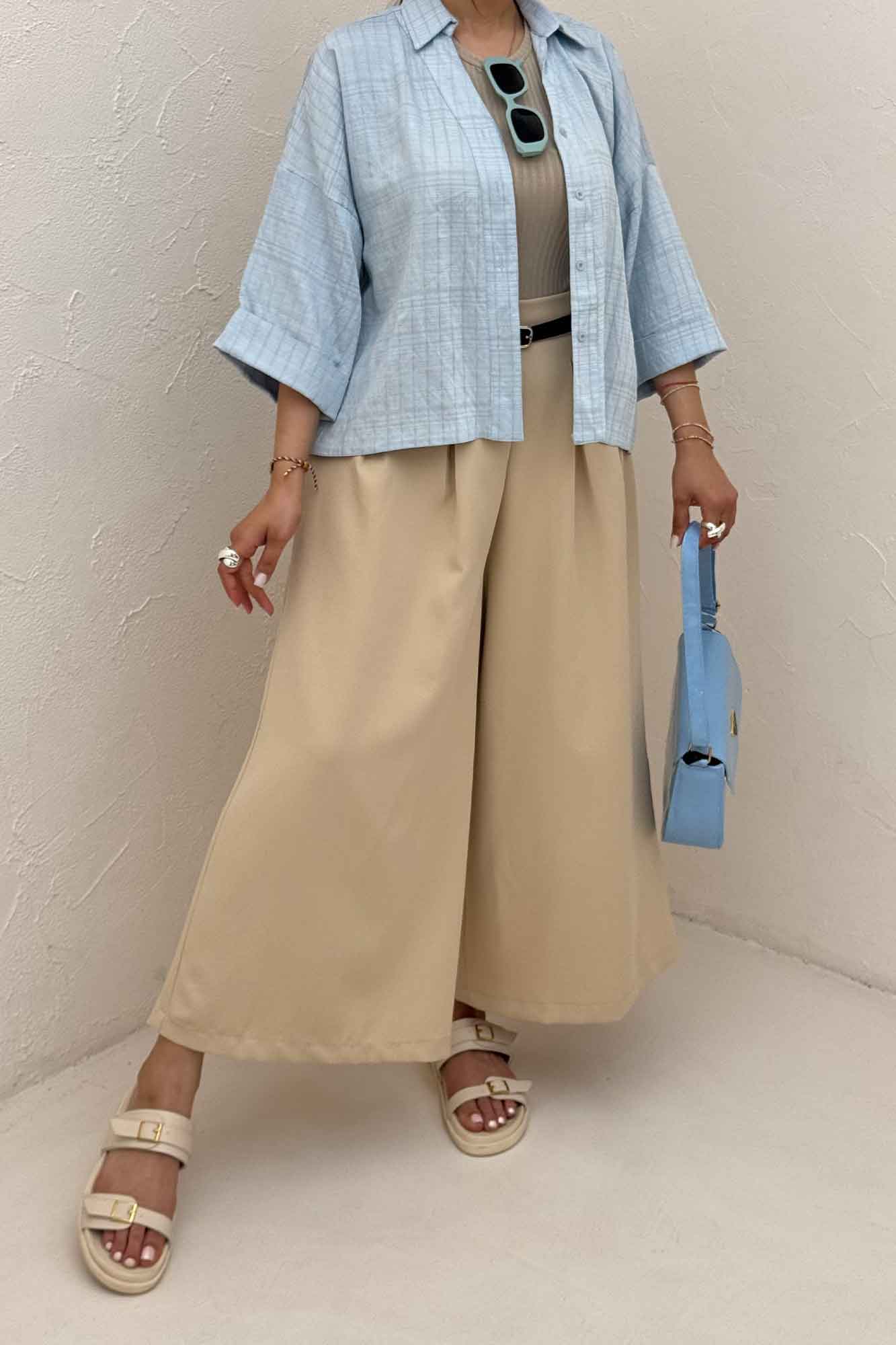 شومیز parry راه راه پشت بلند